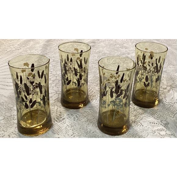 Set Of 4 Vintage Federal Interlude Highball Hourglass Drinking Glasses 12 Ounces - Picture 6 of 9